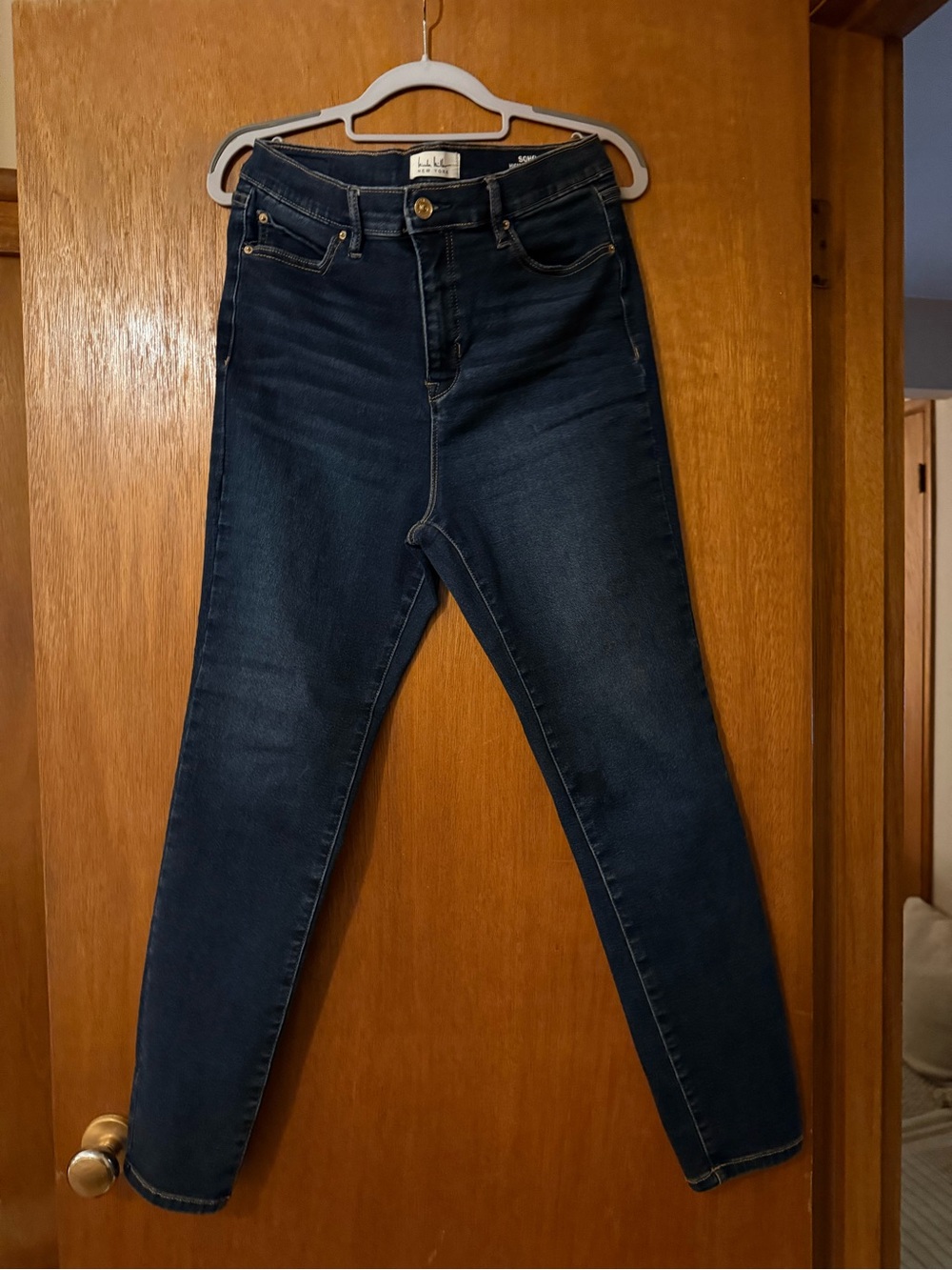 Nicole Miller High-Rise Skinny Jeans in Dark Indigo